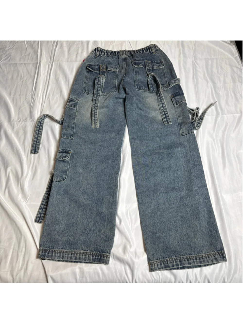 J For Justify Women's Wide Leg Cargo Jeans Size 3 Blue - Picture 5 of 7